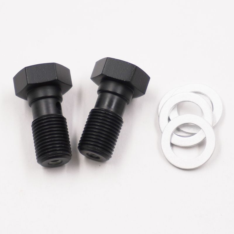 Pure Stealth Brake Banjo Bolt Kit: 7/16-24 Thread W/ Crush Washers (2 Banjo Bolts &amp; 4 Crush Washers) - X2260