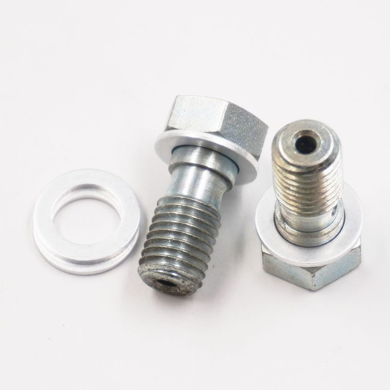 Brake Banjo Bolt Kit: 11MM-1.50 Thread W/ Crush Washers (2 Banjo Bolts &amp; 4 Crush Washers) - 2295
