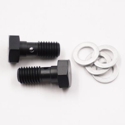 Pure Stealth Brake Banjo Bolt Kit: 10MM-1.50 Thread W/ Crush Washers (2 Banjo Bolts &amp; 4 Crush Washers) - X2290