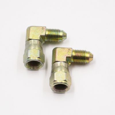Brake Adapters: -3AN Male x -3AN Female x 90° (Steel /Pair) - 2340