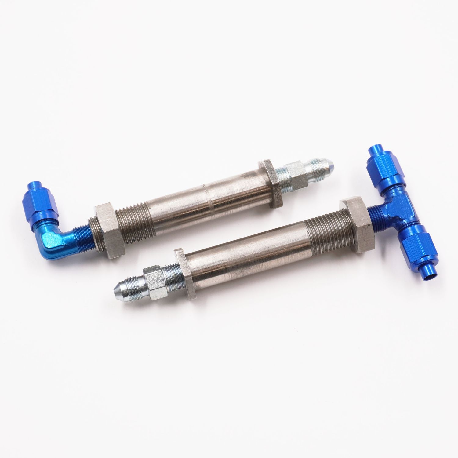 2&quot; to 2 1/2&quot; Stainless Steel Thru-Frame Conversion Kit With -3 AN Aluminum Fittings  - 2420