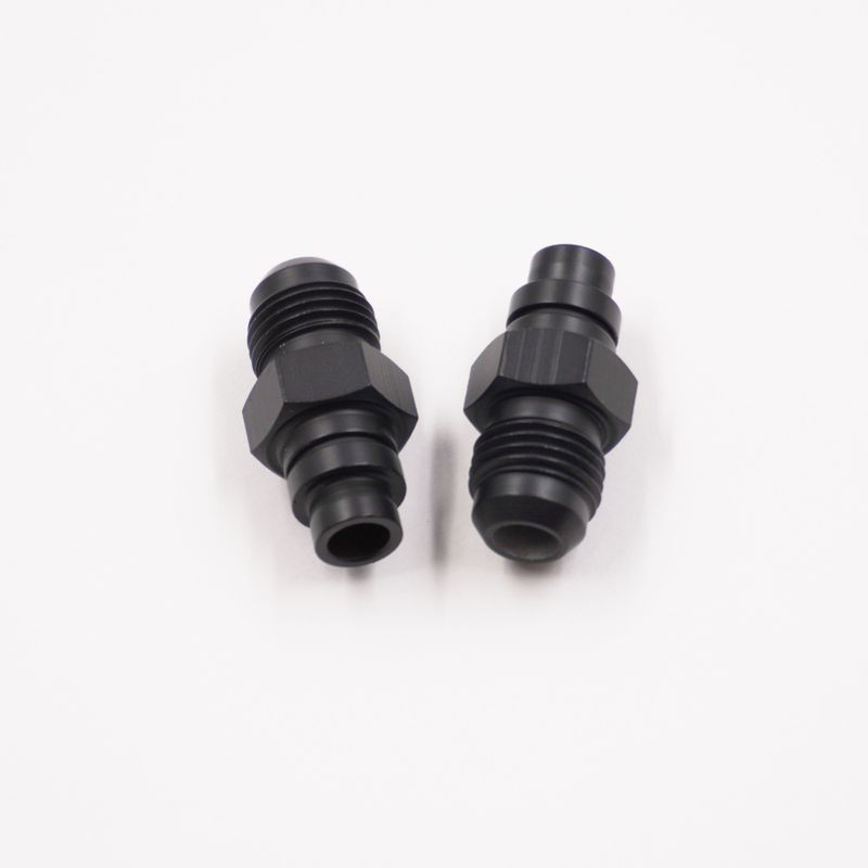 Pure Stealth Transmission Cooler Adapter Kit: GM Spring Lock x -6AN - 4L60 &amp; 4L80 GM Automatic &amp; GM 6 Speed Manual Transmissions - (Steel) (2 Fittings) -  X12055