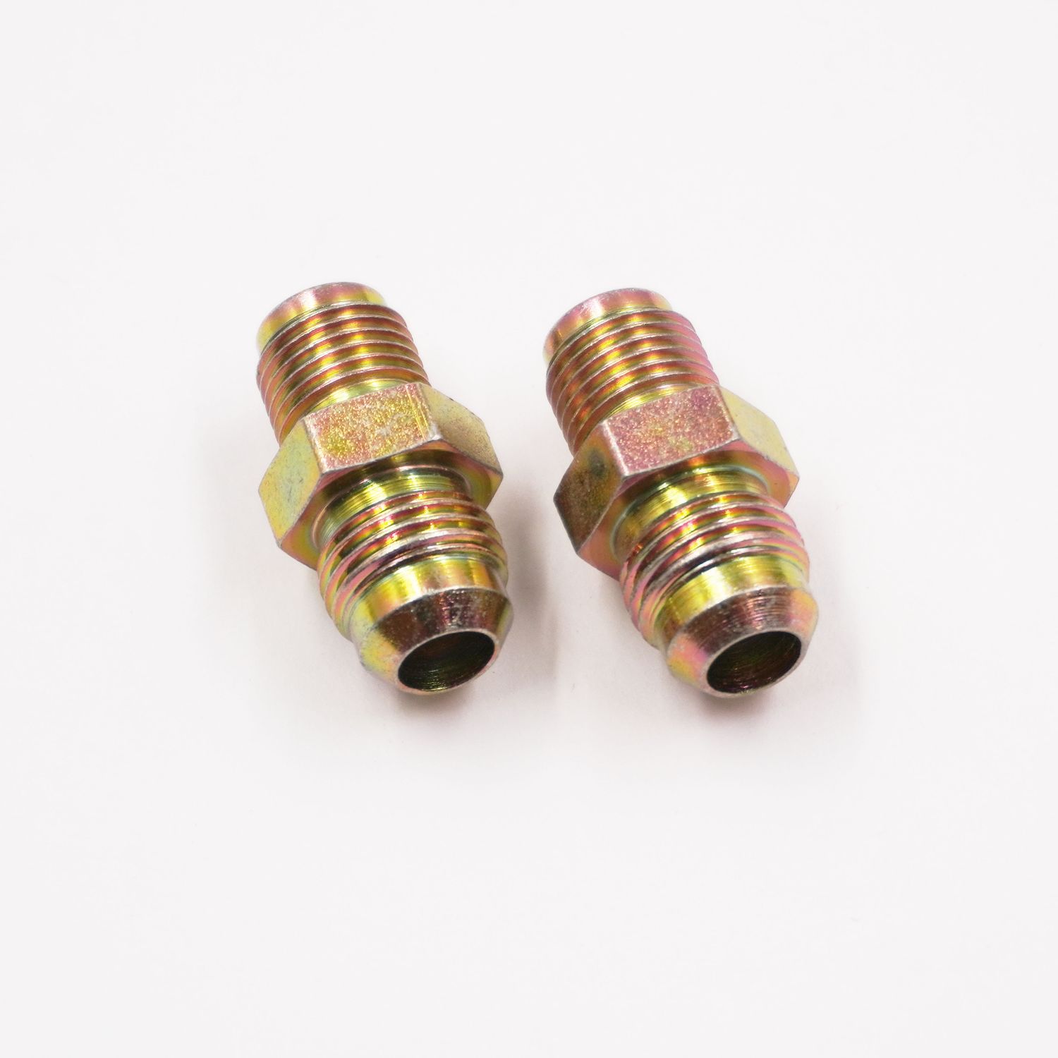 Transmission Cooler Adapter Kit: 5/16&quot; Male Inverted Flare to -6AN Male - (Steel) -  (2 Fittings) -12065
