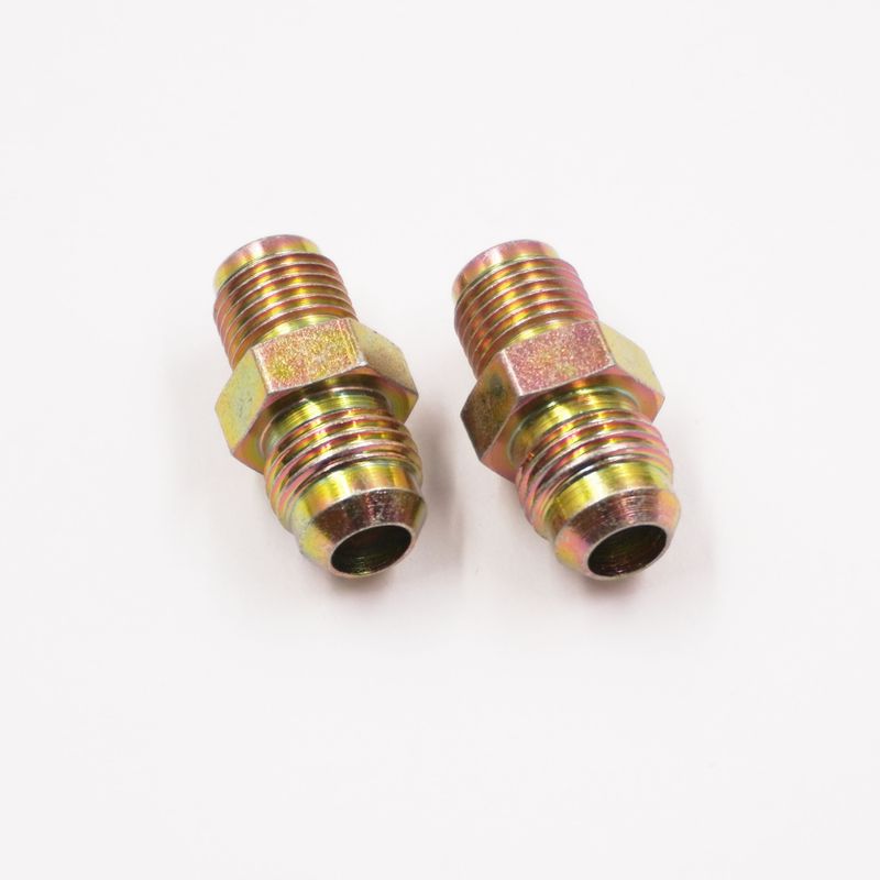 Transmission Cooler Adapter Kit: 5/16&quot; Male Inverted Flare to -6AN Male - (Steel) -  (2 Fittings) -12065