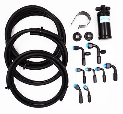 Pure Stealth 8-Fitting Reduced Barrier Beadlock Hose Kit w/ Drier - 90 Degree Service Ports - Braided Hose - XX15549-90