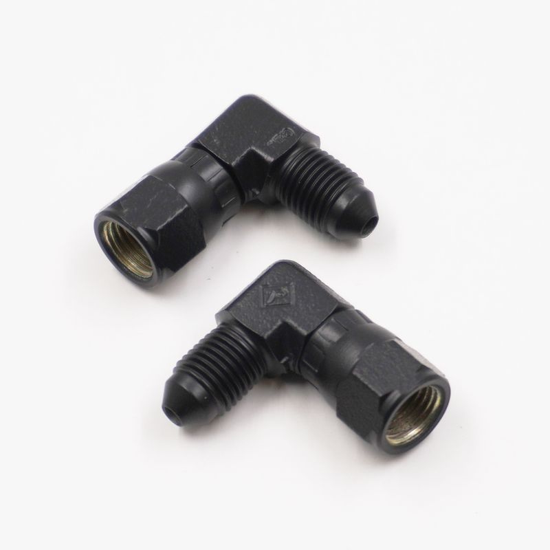 Pure Stealth Brake Adapters: -3 Male x -3 Female x 90° - Steel - Pair - X2340