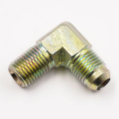 Adapter: 90° x -6 x 1/4 NPT -  Steel - 822-06S