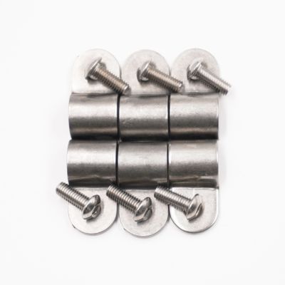 Single Stainless Steel Line Clamps: 3/8" Clamps with 10:32 Buttonhead Screws (6 pcs) - 8630