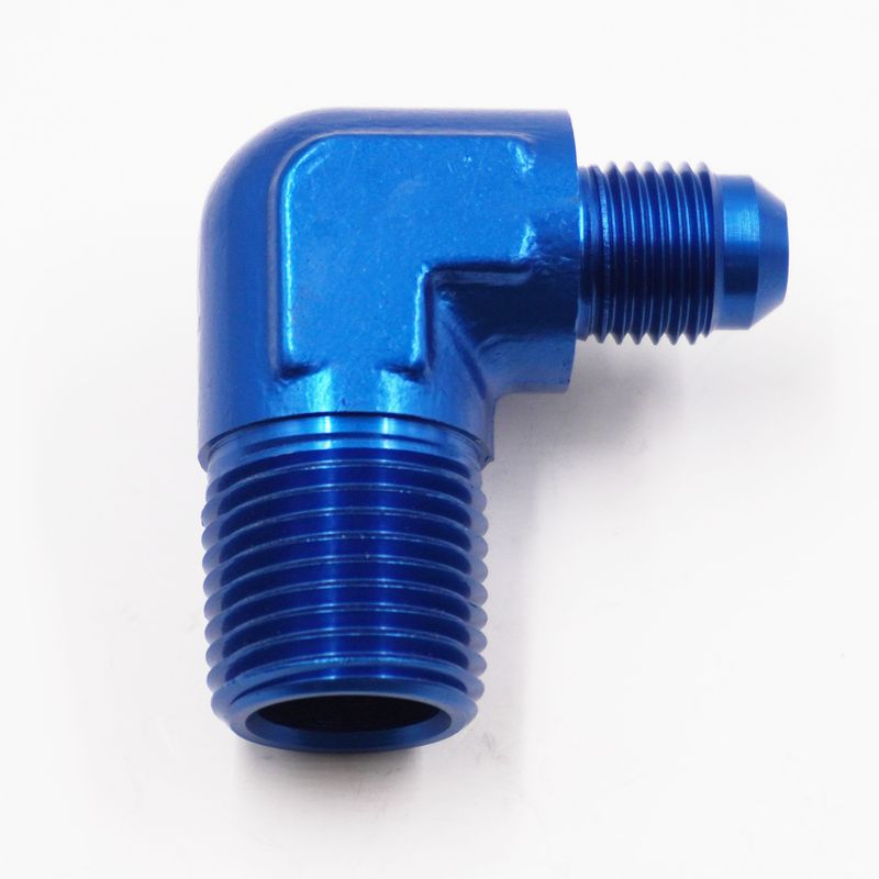 -6AN Male to 1/2&quot; NPT Male  X 90° (Aluminum) - 822-06-08D