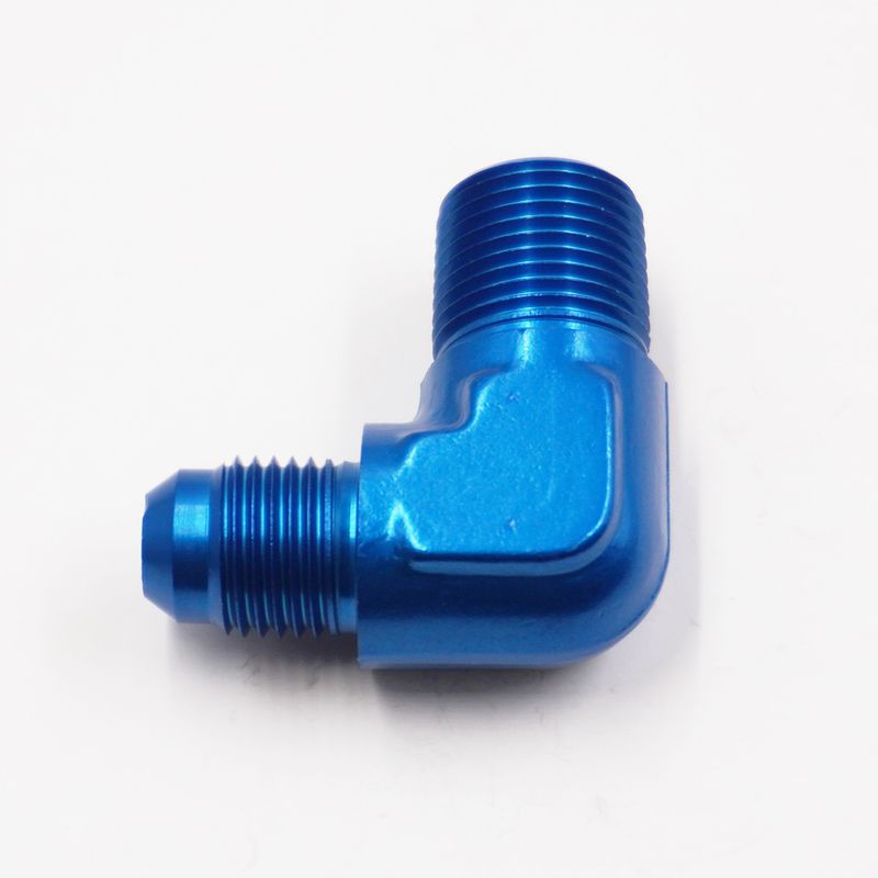 Adapter: -6 AN x  3/8&quot; x 90° (Aluminum) - 822-06-06D