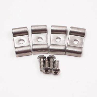 Double Stainless Steel Line Clamps: 3/16" x 3/16" Clamps with 10:32 Buttonhead Screws (4 pcs) -8605