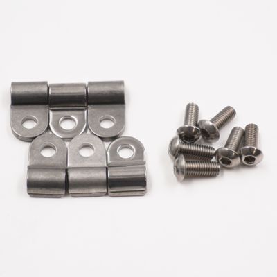 Single Stainless Line Clamps: 3/16&quot; Clamps with 10:32 Buttonhead Screws (6 pcs) - 8600