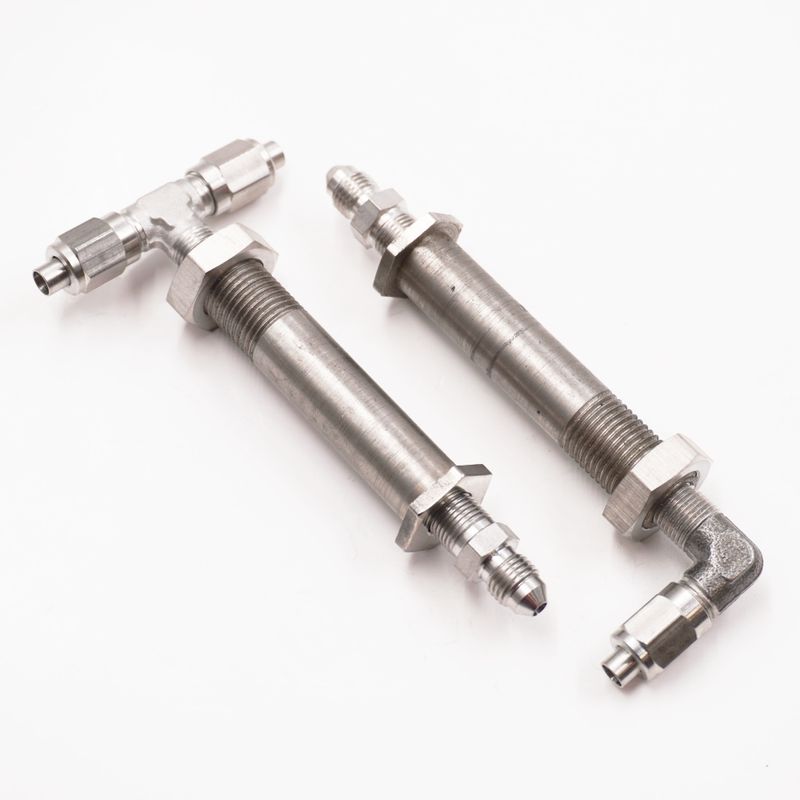 2&quot; to 2 1/2&quot; Stainless Steel Thru-Frame Conversion Kit With -3 AN Stainless Fittings  - 2420J