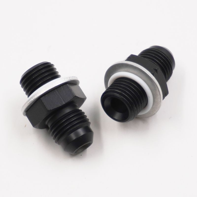 Pure Stealth Transmission Adapter Kit: 9/16-18 x -6AN w/ O-Rings &amp; Washers (4l65/4L70/4L80 Late GM Automatic) - X12062