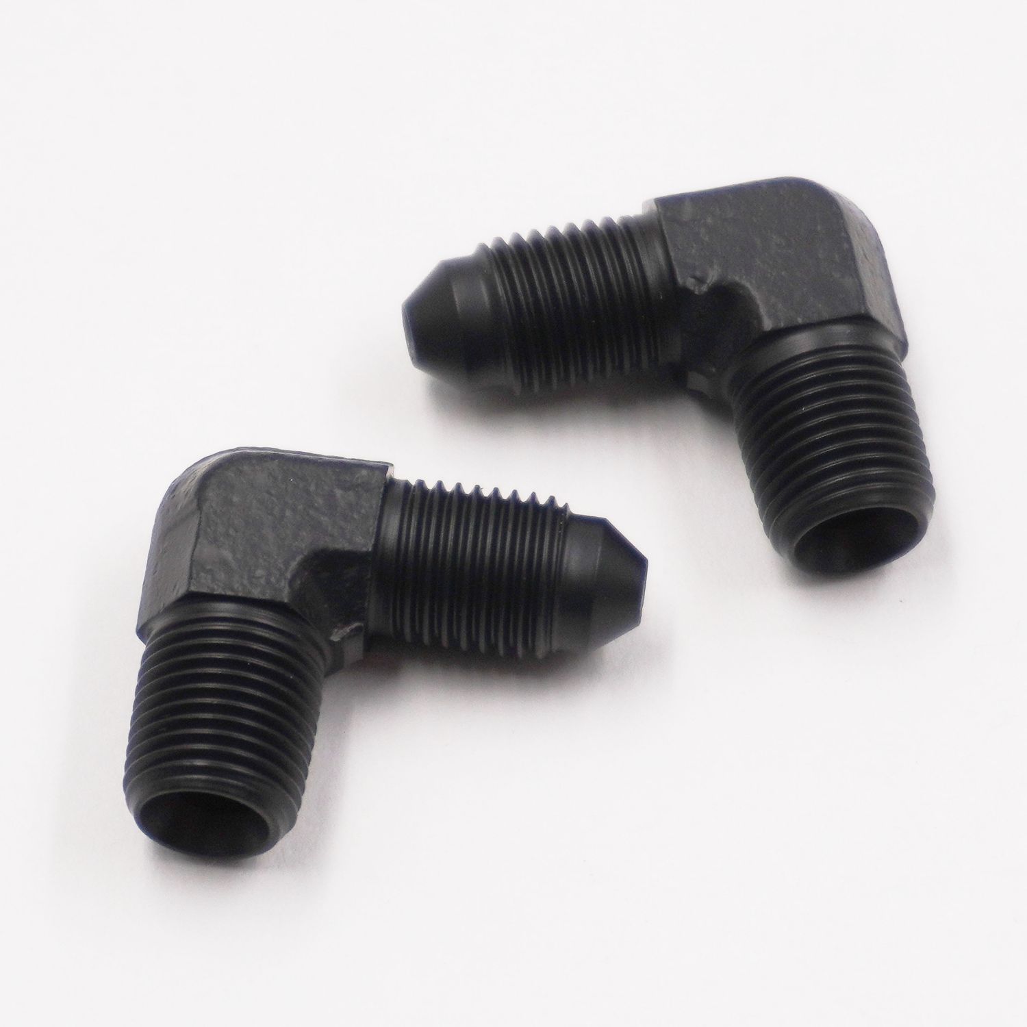 Pure Stealth  -3AN x 1/8&quot; NPT x 90° (Steel/Pair) - X2360S