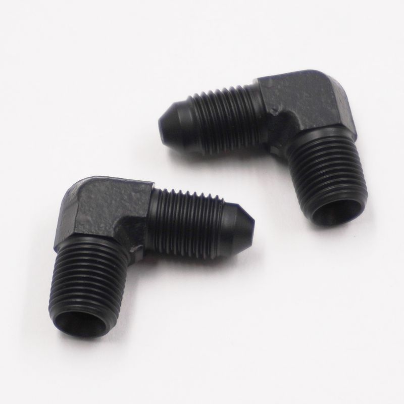 Pure Stealth  -3AN x 1/8&quot; NPT x 90° (Steel/Pair) - X2360S