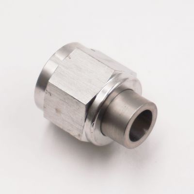 Stainless A/C Weld-On: #8 Female Nut w/ O-Ring To 3/8&quot; Stainless Tube (Stainless Steel) - 15030