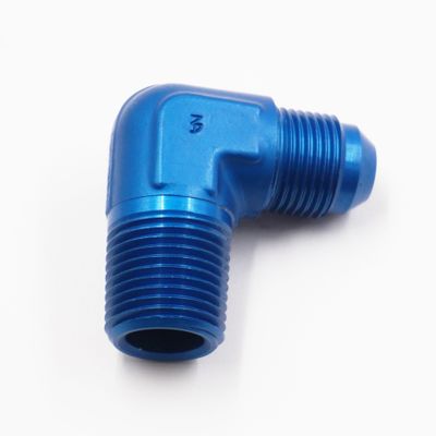 Adapter: -8AN Male x 1/2 NPT Male x 90° (Aluminum) - 822-08-08D