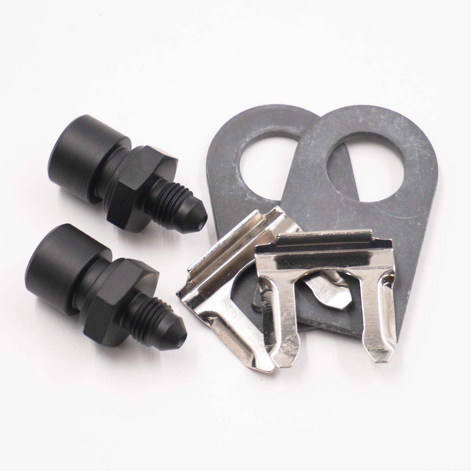 Pure Stealth Brake Line Tab Kit: 1/4&quot; Female Inverted Flare x -3AN Male (2 Tabs, Clips &amp; Bulkheads/Steel) - X2150