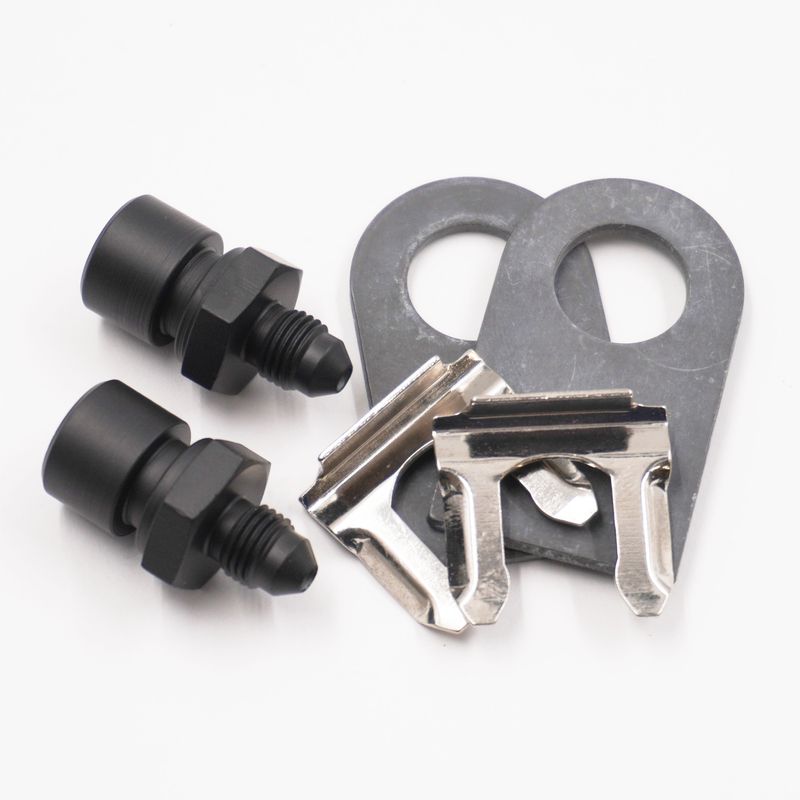 Pure Stealth Brake Line Tab Kit: 1/4&quot; Female Inverted Flare x -3AN Male (2 Tabs, Clips &amp; Bulkheads/Steel) - X2150