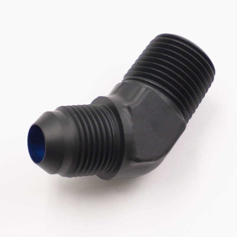 Pure Stealth Adapter: -8AN x 1/2&quot; NPT x 45° (Aluminum) - X823-08-08D
