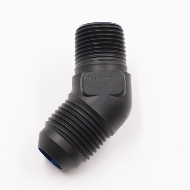 Pure Stealth Adapter: -8AN x 3/8&quot; NPT x 45° (Aluminum) - X823-08D