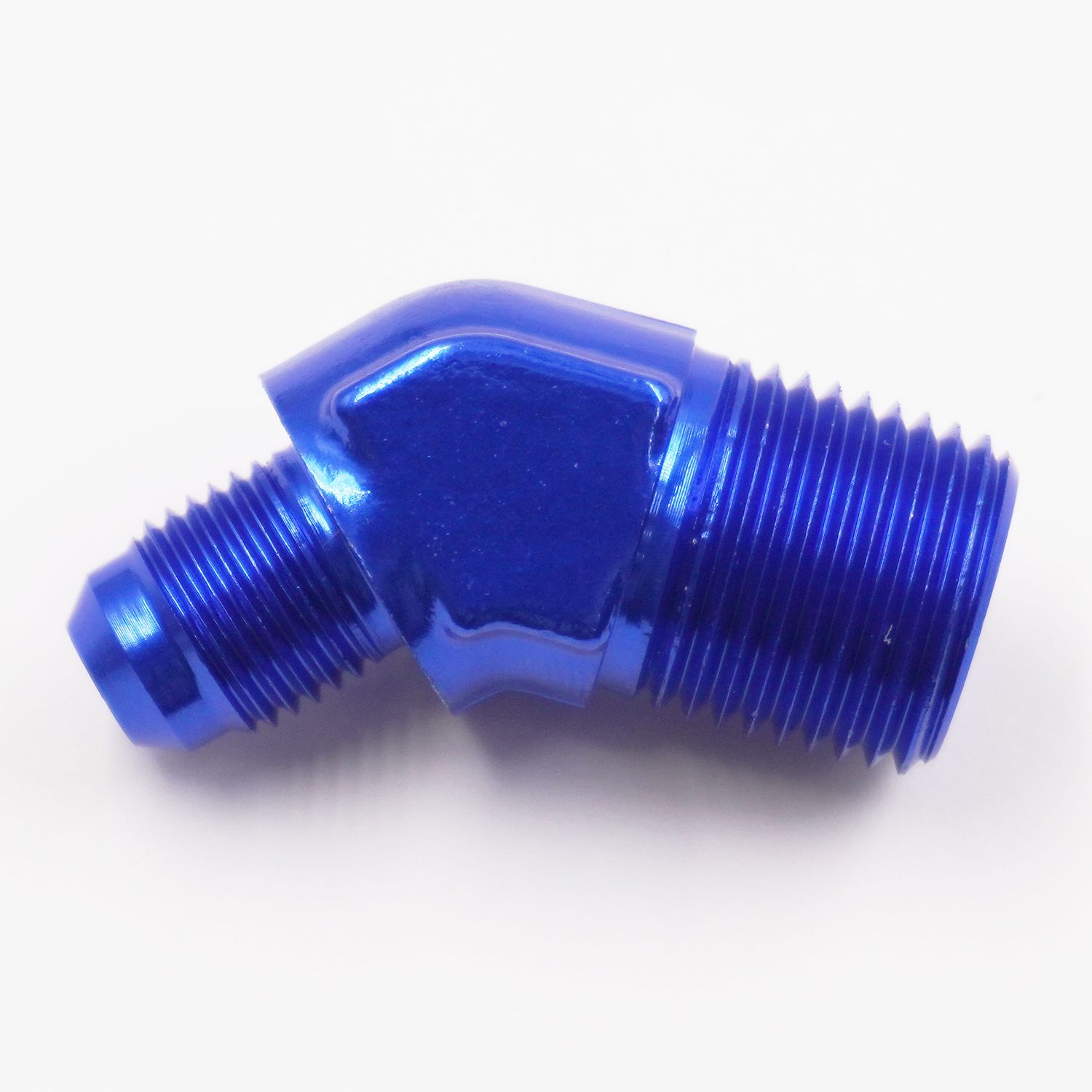 Adapter: -6AN x 1/2&quot; NPT x 45° (Aluminum) - 823-06-08D