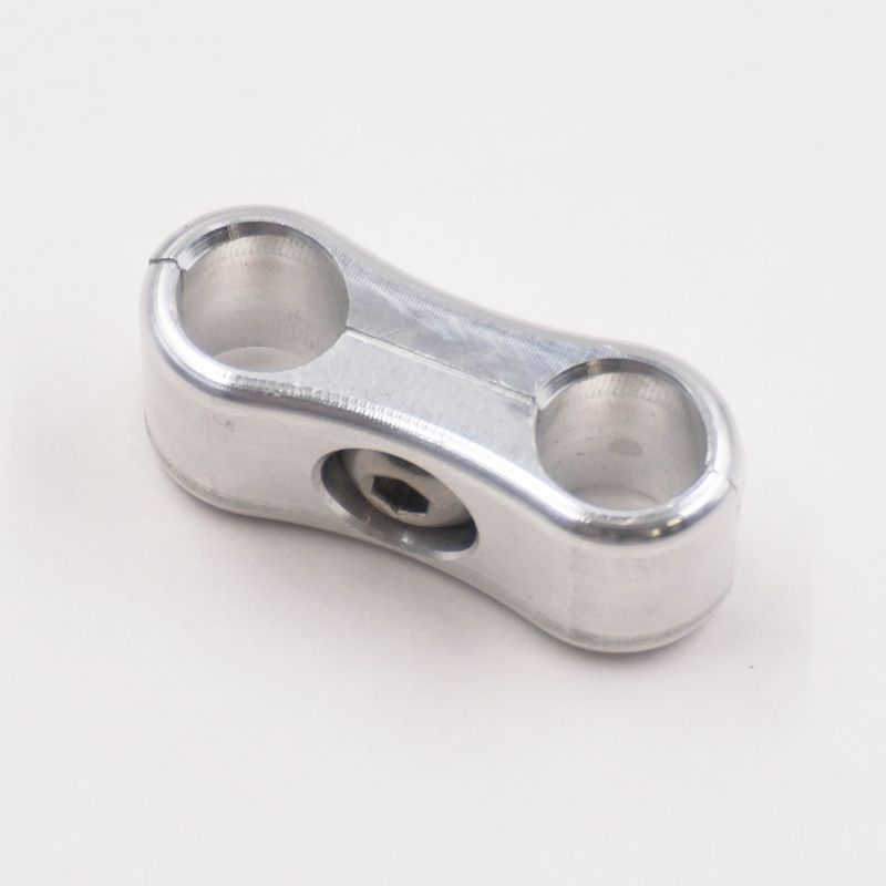 Billet Aluminum Floating Double Line Clamp - .375&quot; x .375&quot; - 8301