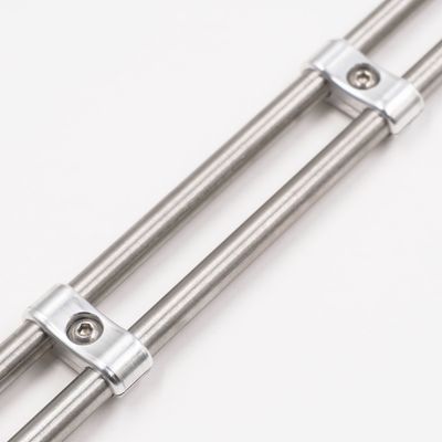Billet Aluminum Floating Double Line Clamp - .375&quot; x .375&quot; - 8301