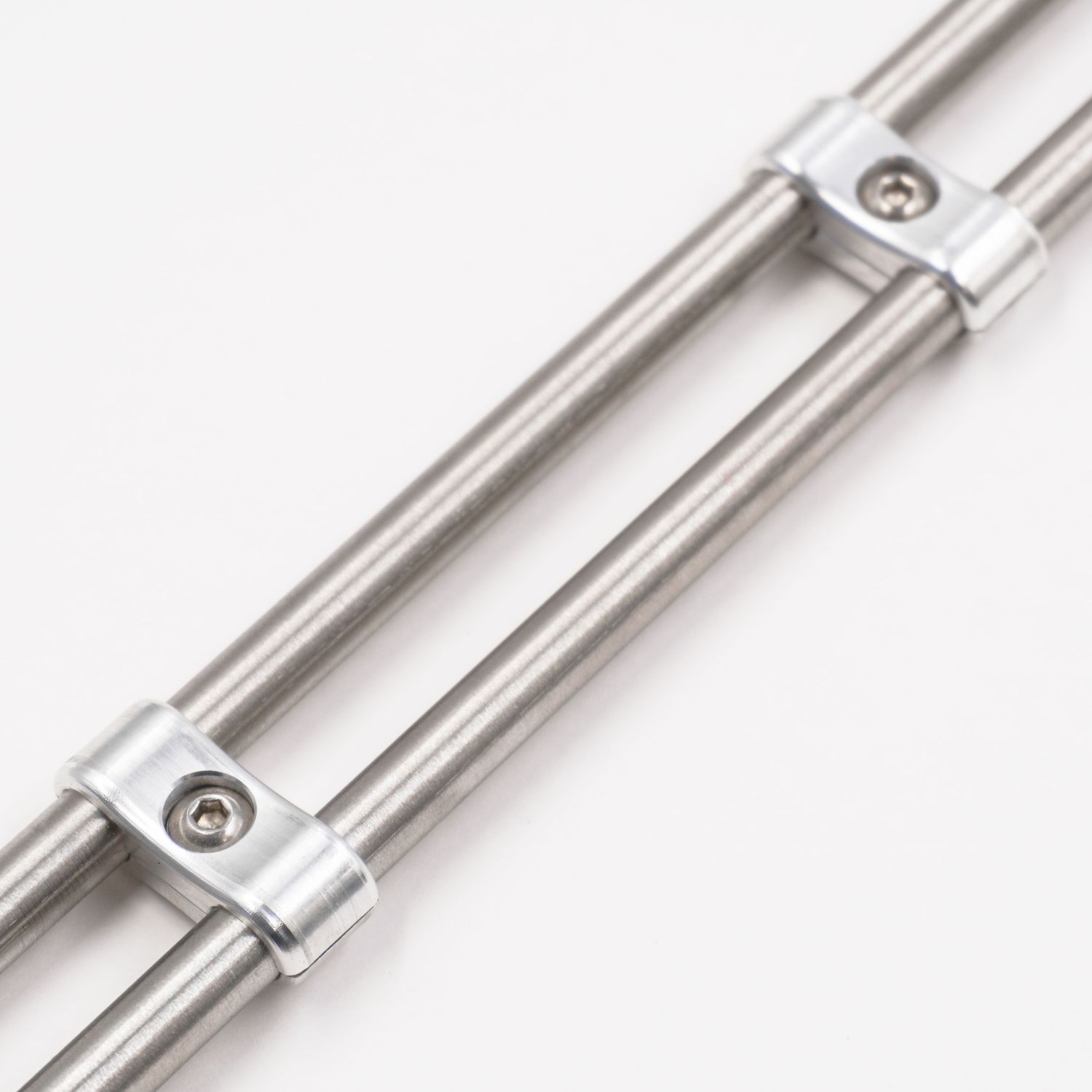 Billet Aluminum Floating Double Line Clamp - .375&quot; x .375&quot; - 8301