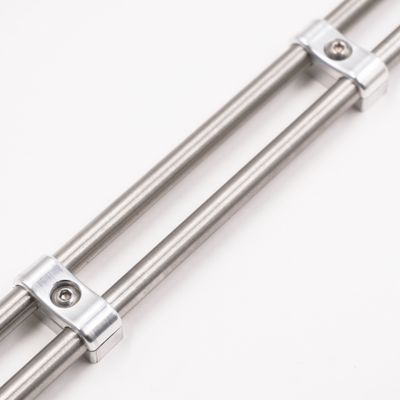 Billet Aluminum Non-Floating Double Line Clamp - .375&quot; x .375&quot; - 8201