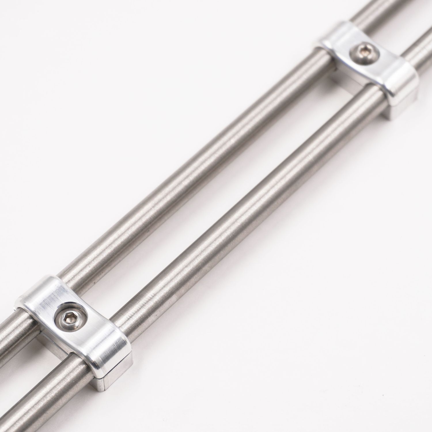 Billet Aluminum Non-Floating Double Line Clamp - .375&quot; x .375&quot; - 8201