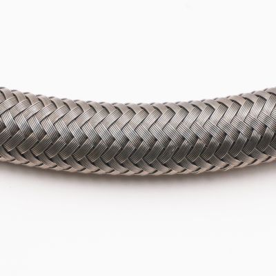 -6 TFE (3/8) Stainless Braided High Pressure Teflon hose (per foot)    (Black conductive)