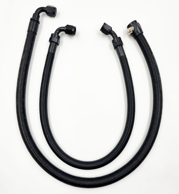 Pure Stealth Power Steering Hose Kit - 90° on Box/Rack &amp; 45° on Pump