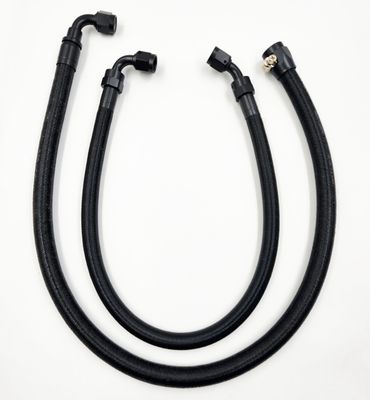 Pure Stealth Power Steering Hose Kit - 90° on Box/Rack &amp; 45° on Pump