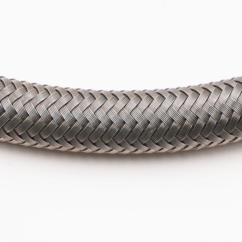 -6 TFE (3/8) Stainless Braided High Pressure Teflon hose (per foot)    (Black conductive)