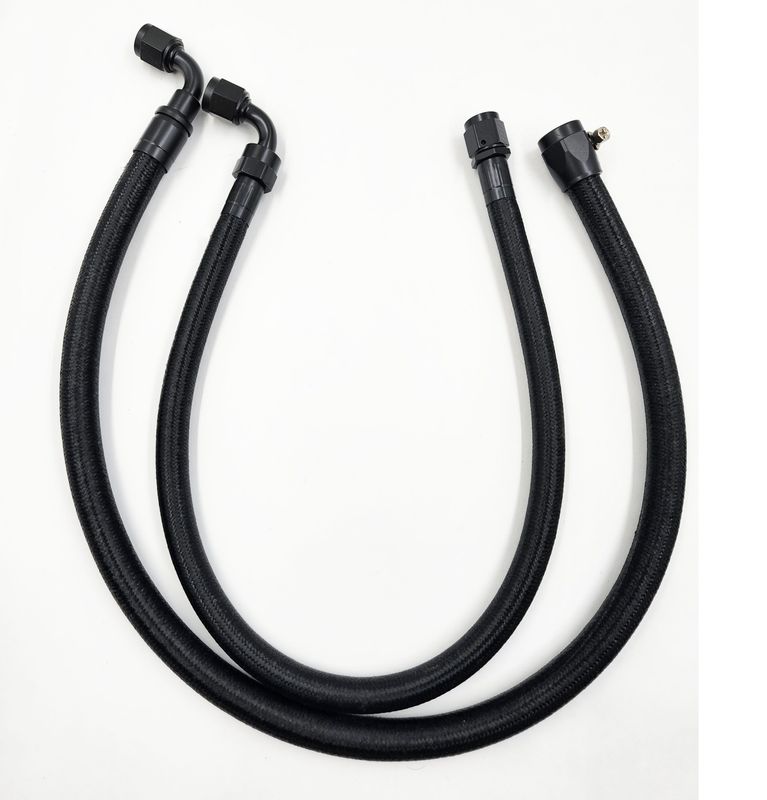 Pure Stealth Power Steering Hose Kit - 90° on Box/Rack &amp; 180° on Pump