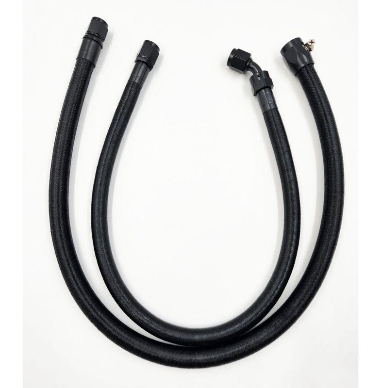 Pure Stealth Power Steering Hose Kit - 180° on Box/Rack &amp; 45° on Pump