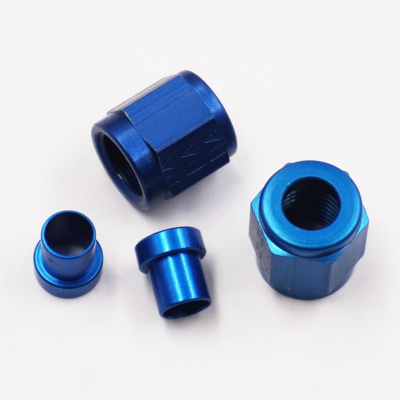-4AN Tube Nut &amp; Tube Sleeve Kit (Aluminum) - 100-04ALUM