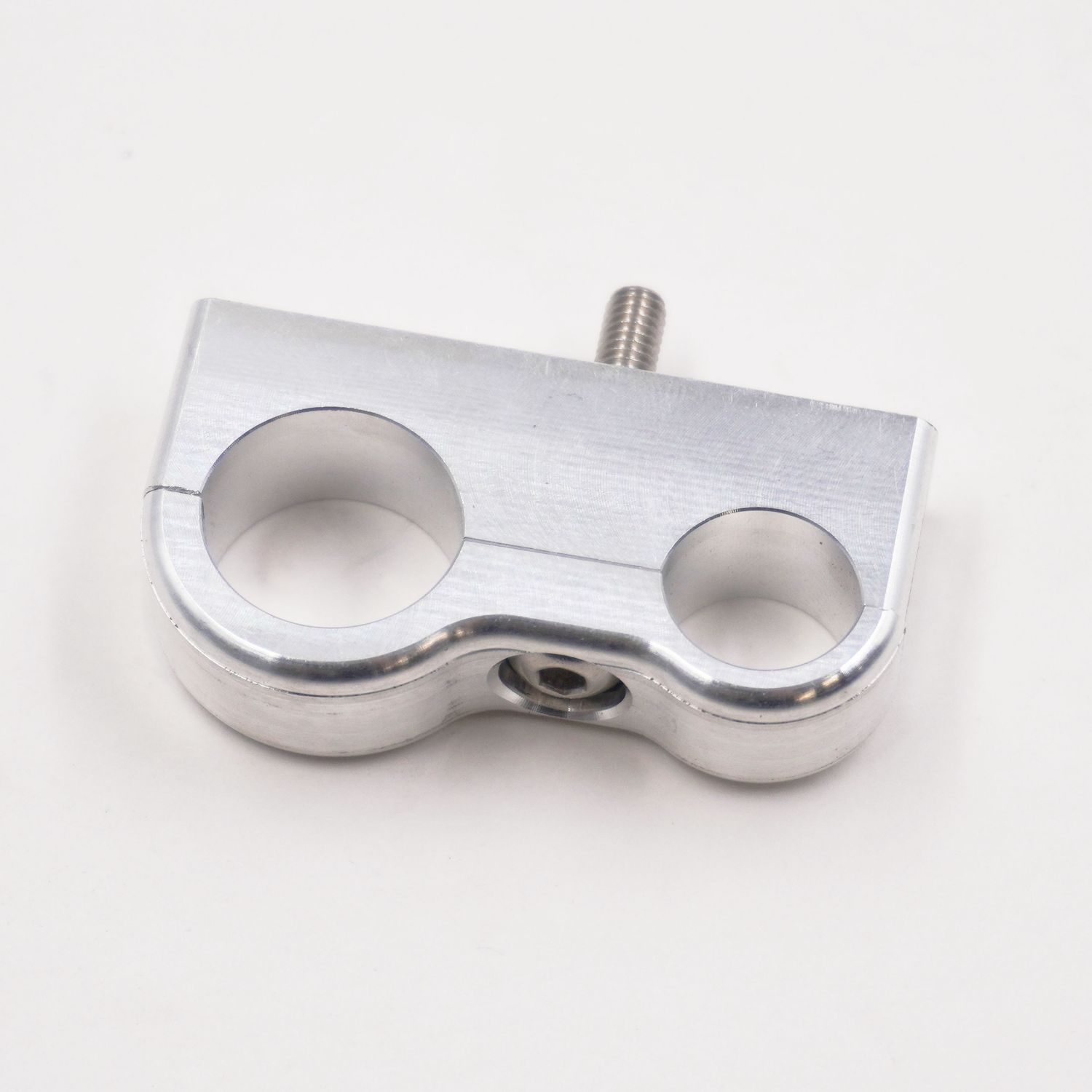 Billet Aluminum Non-Floating Double Line Clamp - .750&quot; x .540&quot; - 8203