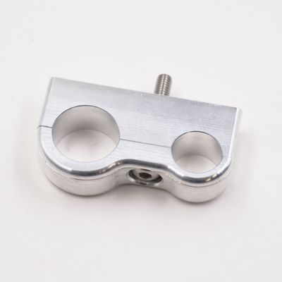 Billet Aluminum Non-Floating Double Line Clamp - .750&quot; x .540&quot; - 8203