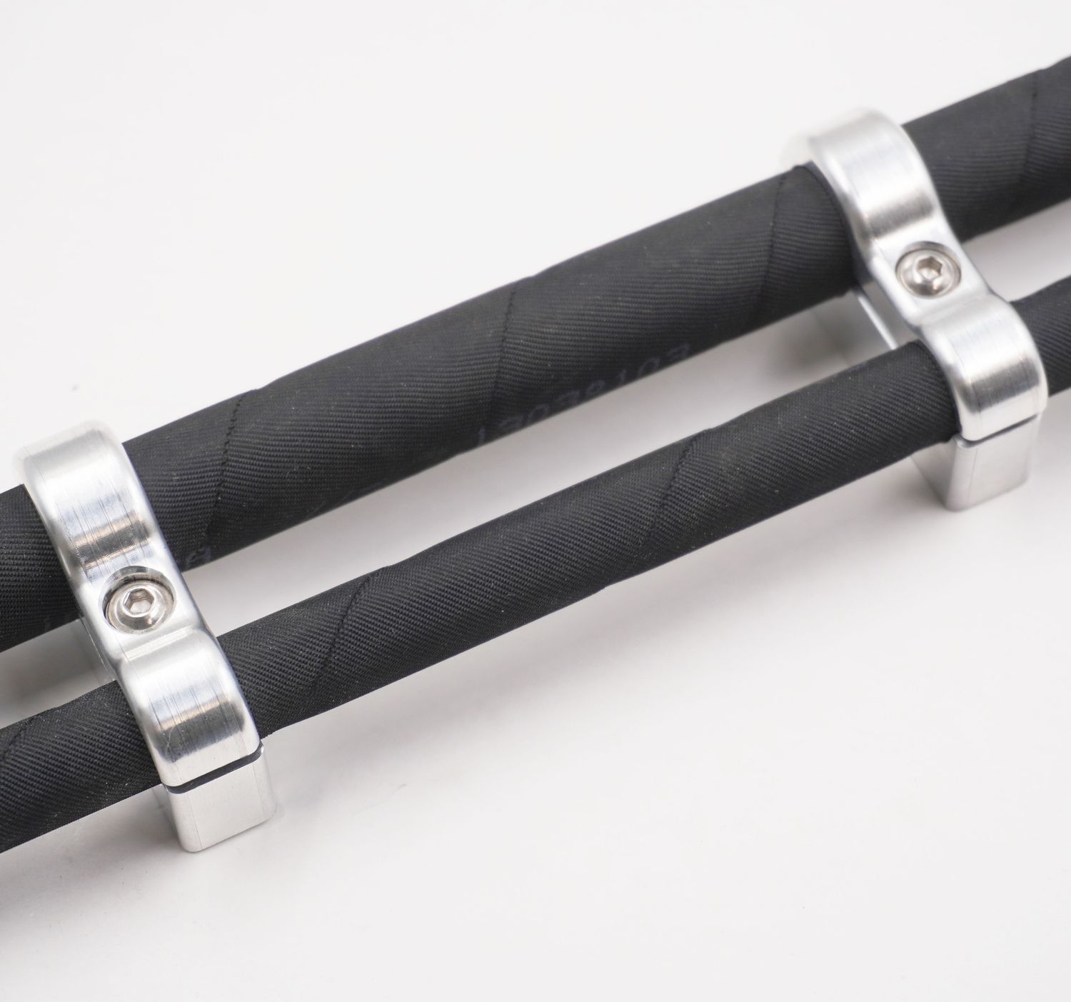 Billet Aluminum Non-Floating Double #6 &amp; #10 Reduced Barrier A/C Line Clamp - .750&quot; x .540&quot; - 8203