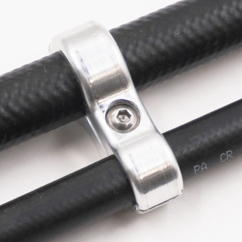 Billet Aluminum Floating Double Line Clamp - .750&quot; x .540&quot; - 8302