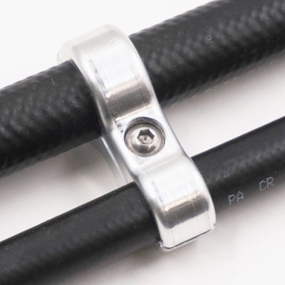 Billet Aluminum Floating Double Line Clamp - .750&quot; x .540&quot; - 8302