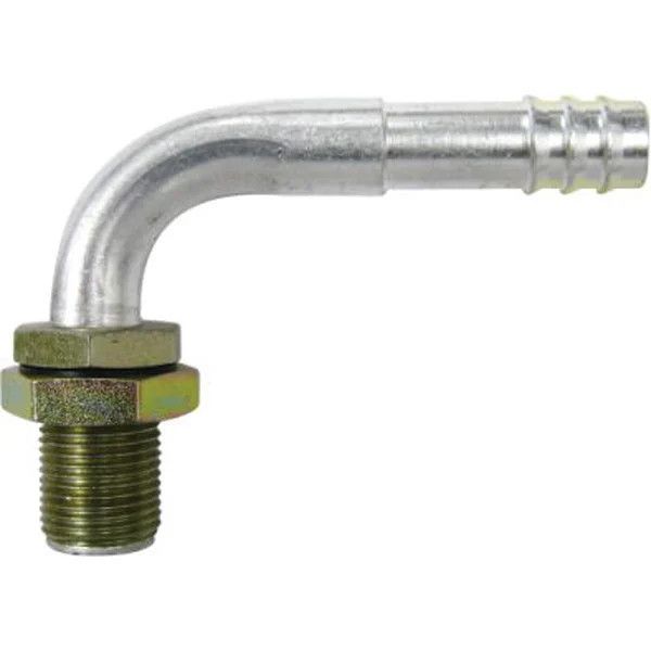 #10 Male O-ring Bulkhead x 5/8&quot; Heater Hose Adapter Fitting (90 Degree) - 34236-VUG