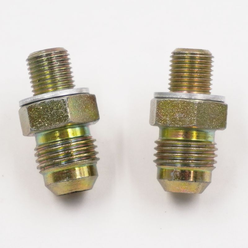 Transmission Cooler Adapter Kit: 10MM-1.0&quot; x -6AN Male w/ Crush Washers- (Steel) -  (2 Fittings) -12080