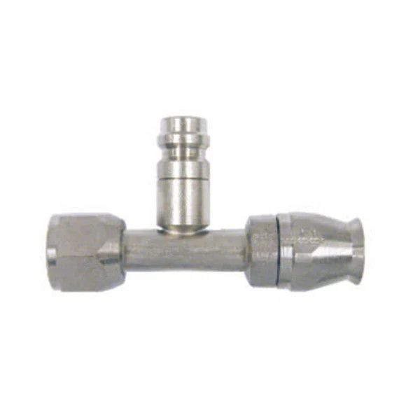 #8 Braided Stainless Line Fitting - Straight w/ Service Port - 36544-VUR