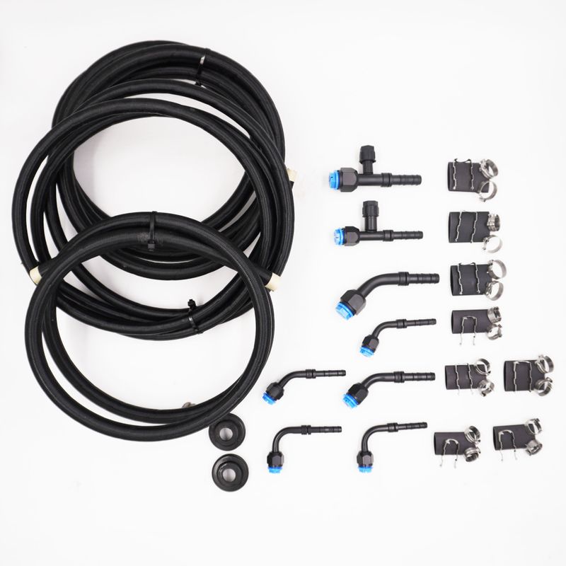 Pure Stealth E-Z Clip SureFit A/C Hose Kit - 180° Service Ports - XX15547-180-SUREFIT