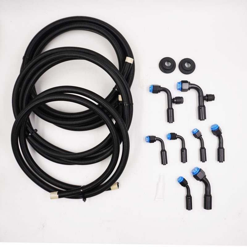 Pure Stealth Reduced Barrier SureFit A/C Hose Kit - 90° Service Ports - XX15548-90-SUREFIT