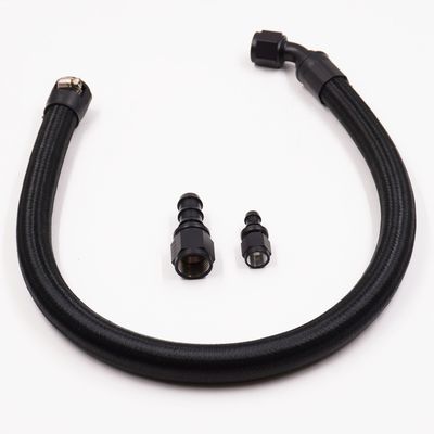Pure Stealth Remote Reservoir Power Steering Hose Kit - 45 Degree on Pump - 180 Degree on Reservoir - X11918045